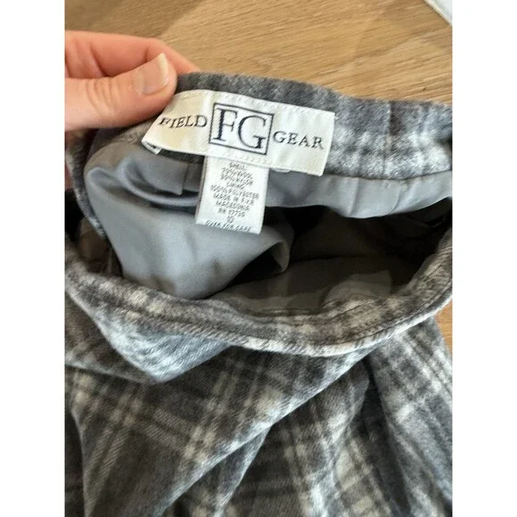 Vtg Vintage Field Gear Wool Plaid White Gray Maxi Long Wrap Skirt Women’s 10 - Picture 4 of 4